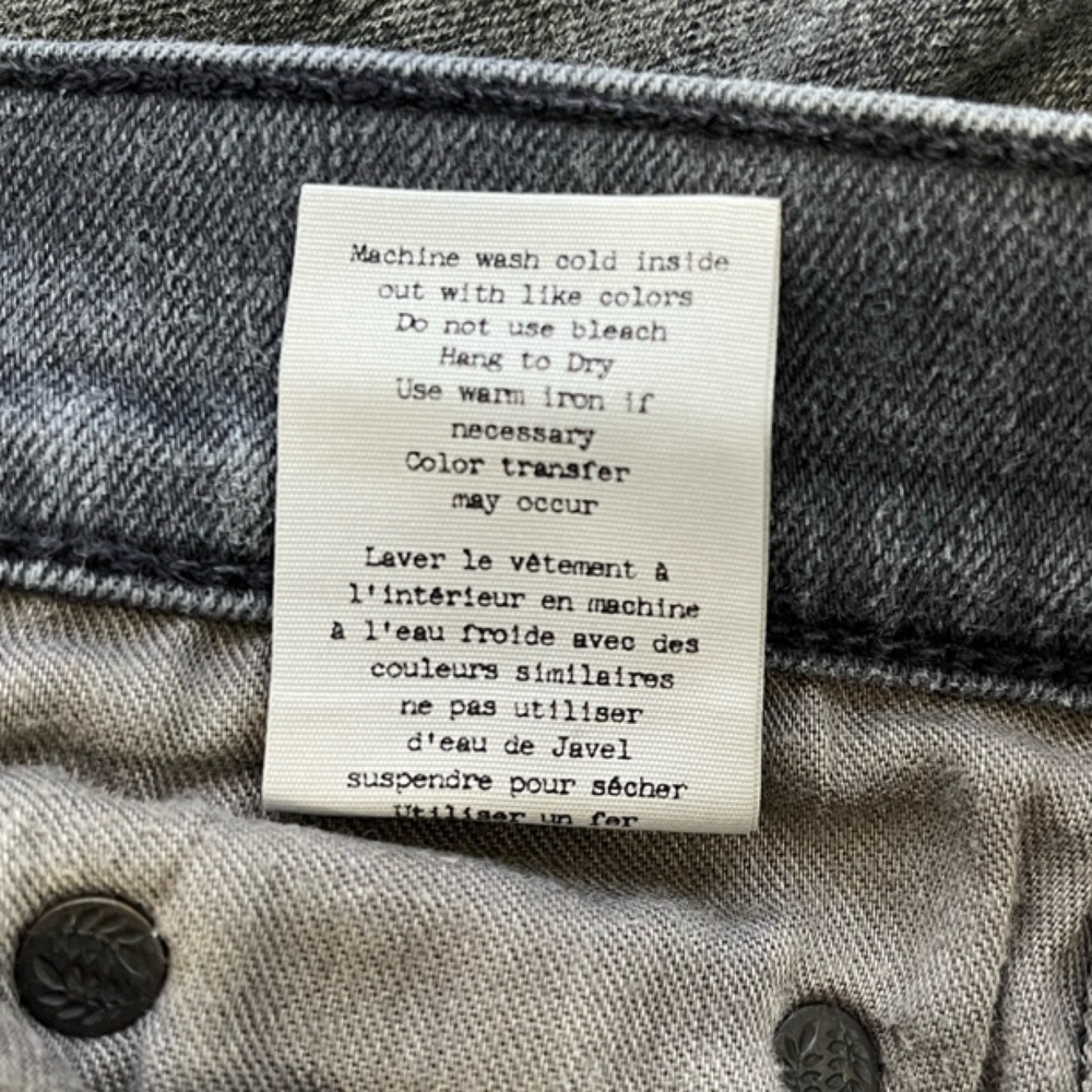 Rag & Bone Tomboy Cropped Skinny Boyfriend Jeans Faded Black Wash - Size 24 - Picture 9 of 12